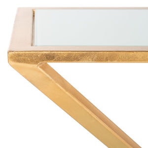 Safavieh Andrea Glass Top Accent Table With Gold Iron Base – Chic Mid-Century Glam For Small Spaces FOX2521B