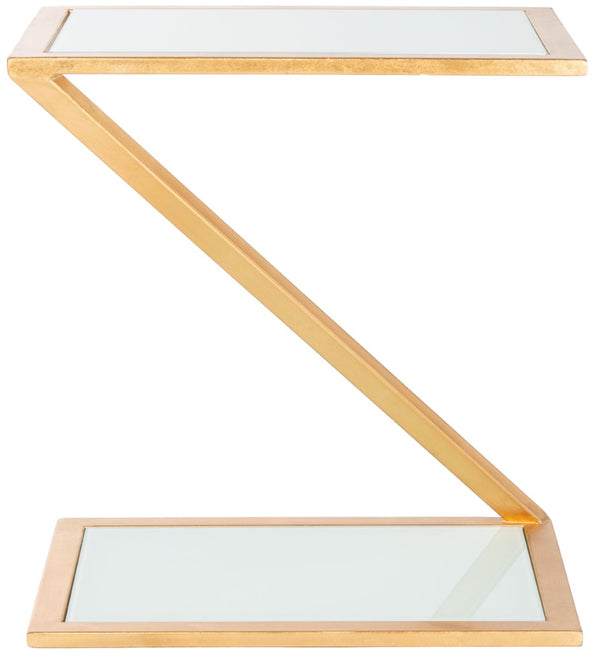 Safavieh Andrea Glass Top Accent Table With Gold Iron Base – Chic Mid-Century Glam For Small Spaces FOX2521B
