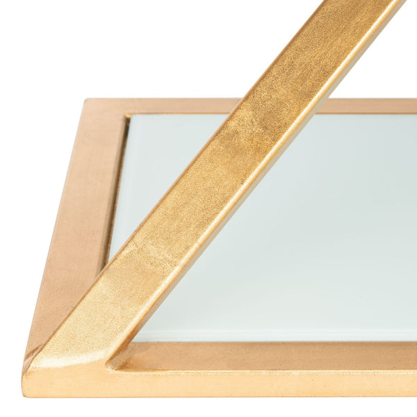 Safavieh Andrea Glass Top Accent Table With Gold Iron Base – Chic Mid-Century Glam For Small Spaces FOX2521B