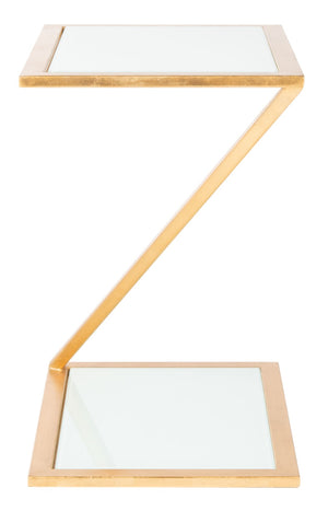 Safavieh Andrea Glass Top Accent Table With Gold Iron Base – Chic Mid-Century Glam For Small Spaces FOX2521B