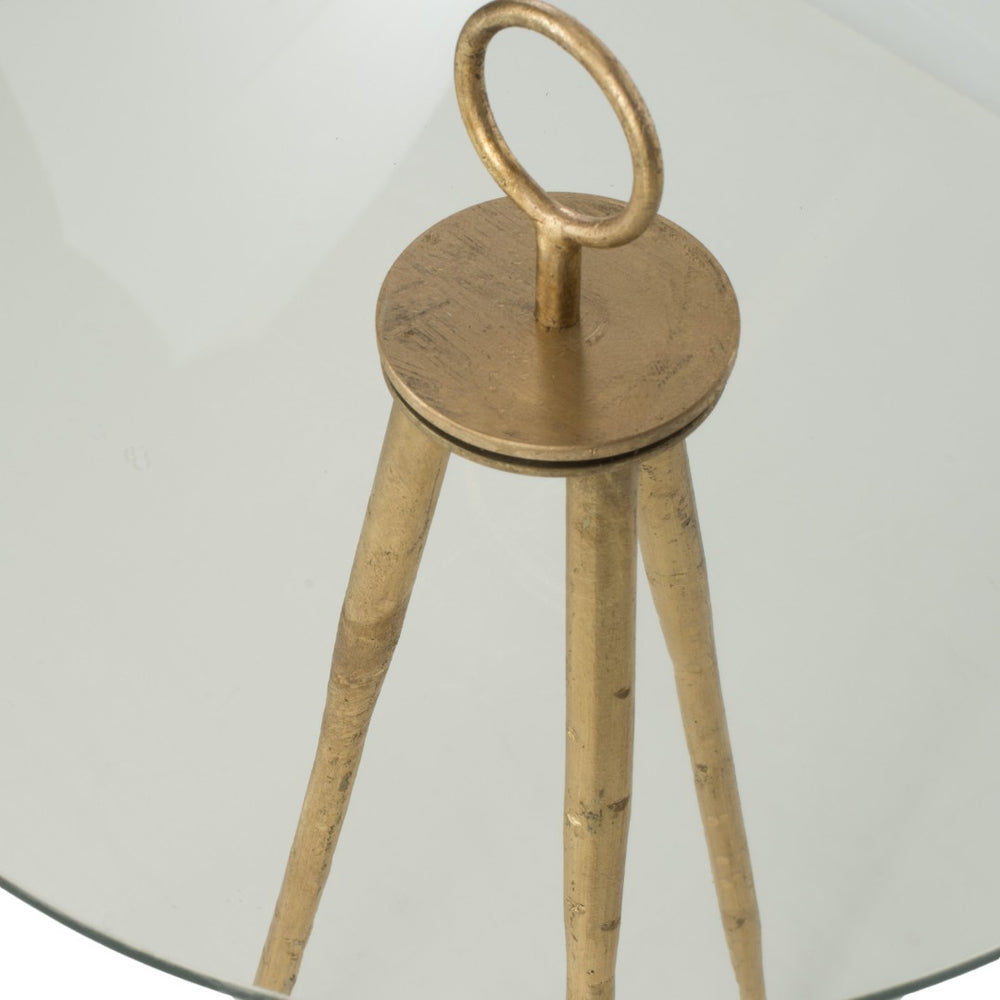 Safavieh Delma Gold Leaf Accent Table With Glass Top | Modern Minimalist Design For Stylish Interiors FOX2524A