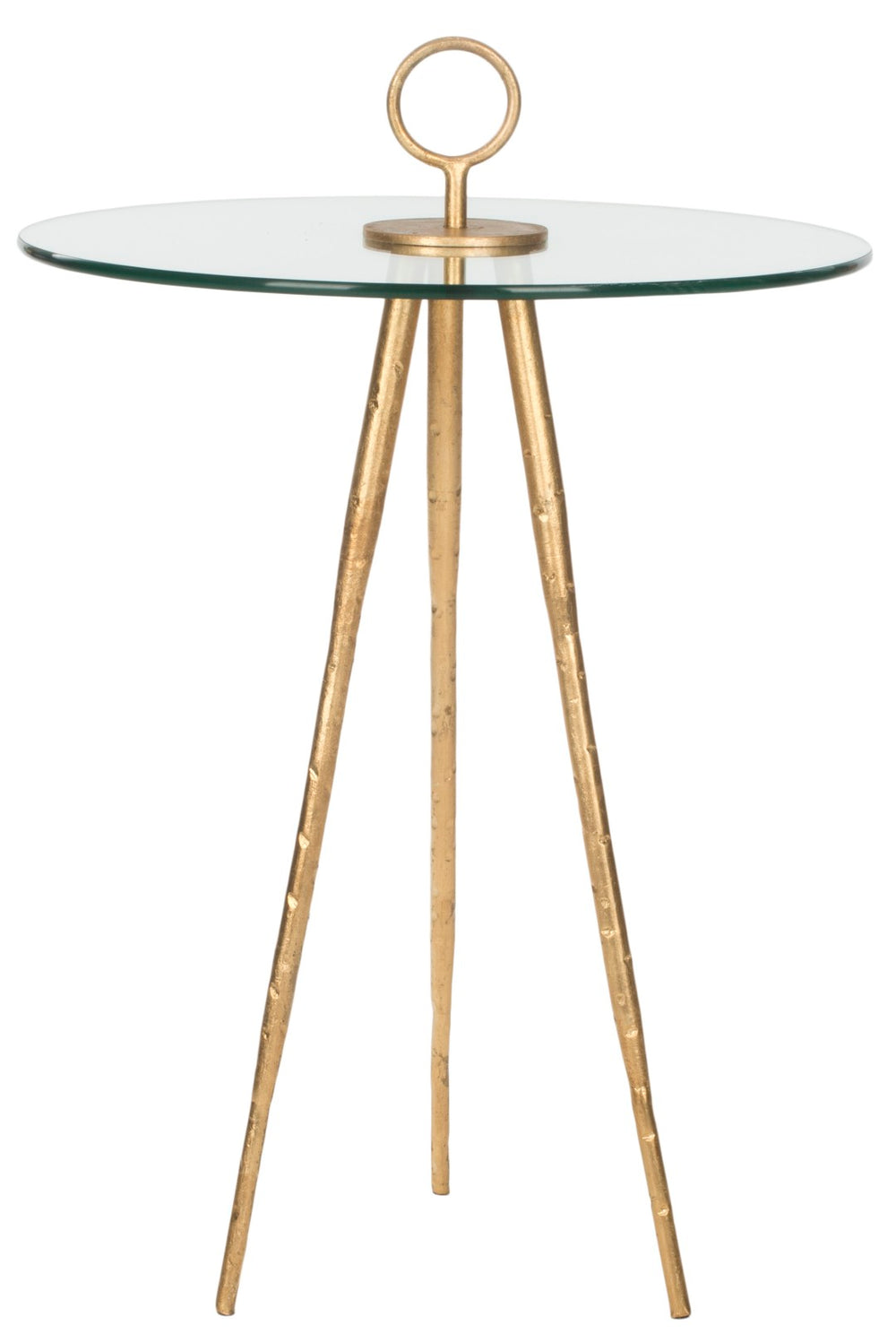 Safavieh Delma Gold Leaf Accent Table With Glass Top | Modern Minimalist Design For Stylish Interiors FOX2524A