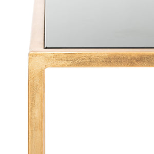Safavieh Kiley Gold Leaf Accent Table With Round Black Glass Top – Chic Minimalist Design For Any Space FOX2525B