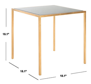 Safavieh Kiley Gold Leaf Accent Table With Round Black Glass Top – Chic Minimalist Design For Any Space FOX2525B