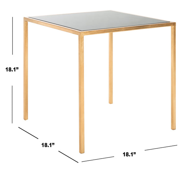 Safavieh Kiley Gold Leaf Accent Table With Round Black Glass Top – Chic Minimalist Design For Any Space FOX2525B
