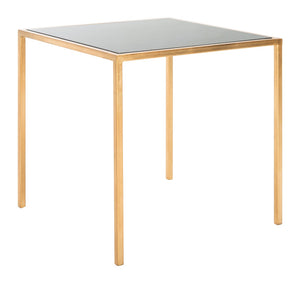 Safavieh Kiley Gold Leaf Accent Table With Round Black Glass Top – Chic Minimalist Design For Any Space FOX2525B