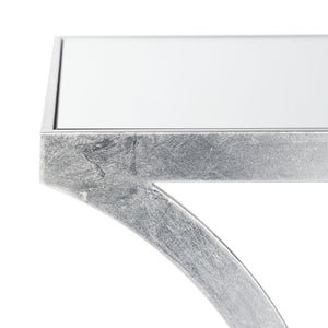 Safavieh Sullivan Silver Leaf Accent Table - Chic Mirrored Design For Modern Living Spaces & Stylish Storage FOX2526A