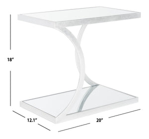 Safavieh Sullivan Silver Leaf Accent Table - Chic Mirrored Design For Modern Living Spaces & Stylish Storage FOX2526A