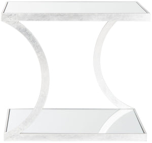 Safavieh Sullivan Silver Leaf Accent Table - Chic Mirrored Design For Modern Living Spaces & Stylish Storage FOX2526A
