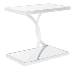 Safavieh Sullivan Silver Leaf Accent Table - Chic Mirrored Design For Modern Living Spaces & Stylish Storage FOX2526A