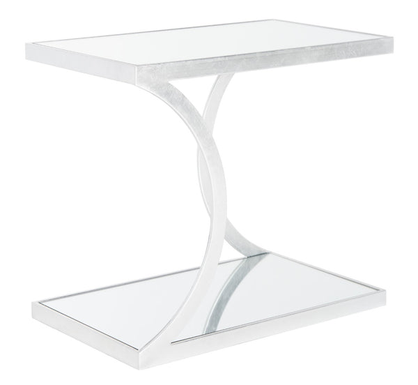 Safavieh Sullivan Silver Leaf Accent Table - Chic Mirrored Design For Modern Living Spaces & Stylish Storage FOX2526A