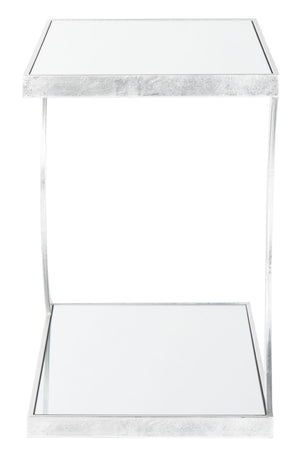 Safavieh Sullivan Silver Leaf Accent Table - Chic Mirrored Design For Modern Living Spaces & Stylish Storage FOX2526A