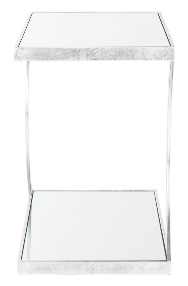 Safavieh Sullivan Silver Leaf Accent Table - Chic Mirrored Design For Modern Living Spaces & Stylish Storage FOX2526A