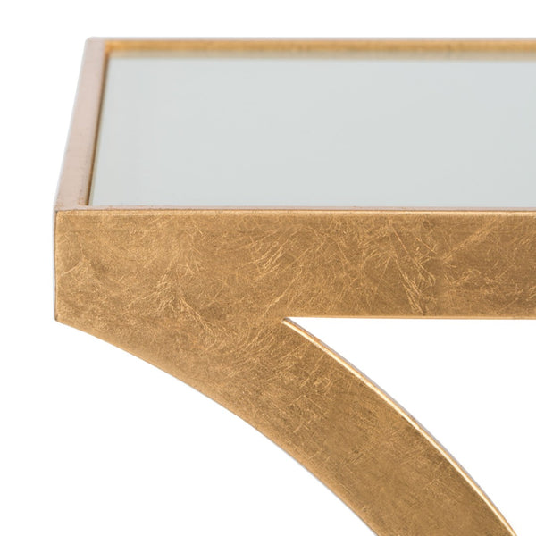 Safavieh Sullivan Gold Leaf Accent Table - Elegant Two-Tier Glass Design For Modern Living Spaces & Décor FOX2526B