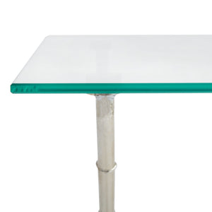Safavieh Brogen Coffee Table - Chinoiserie-Inspired Elegance With Clear Glass Top And Modern Iron Base Design Silver/Clear Glass FOX2527A