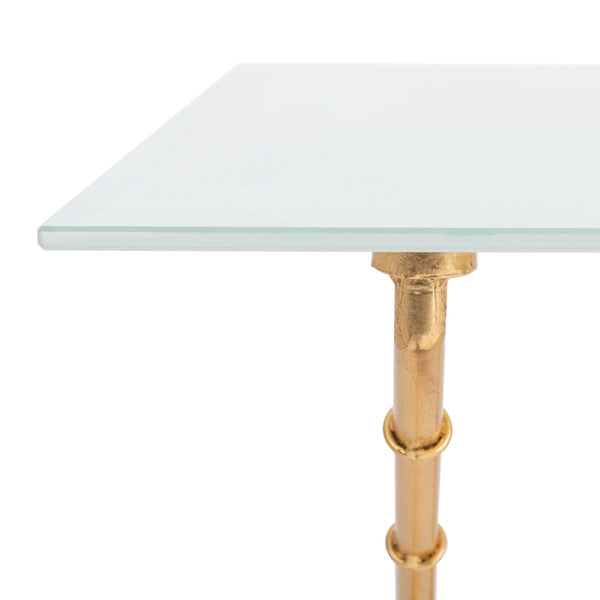Safavieh Brogen Coffee Table - Chinoiserie-Inspired Elegance With Clear Glass Top And Modern Iron Base Design Gold/White Glass FOX2527C
