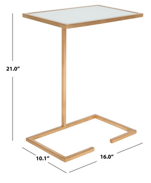 Safavieh Neil Gold Leaf Accent Table – Chic Glass Top Side Table For Modern & Traditional Home Décor Styles FOX2528A