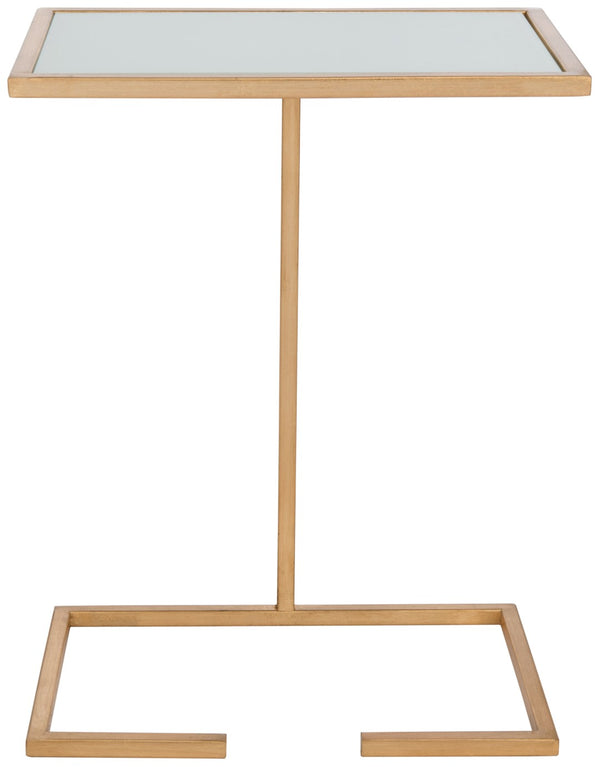 Safavieh Neil Gold Leaf Accent Table – Chic Glass Top Side Table For Modern & Traditional Home Décor Styles FOX2528A