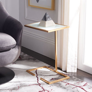 Safavieh Neil Gold Leaf Accent Table – Chic Glass Top Side Table For Modern & Traditional Home Décor Styles FOX2528A
