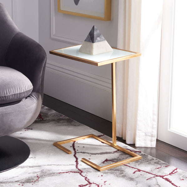Safavieh Neil Gold Leaf Accent Table – Chic Glass Top Side Table For Modern & Traditional Home Décor Styles FOX2528A