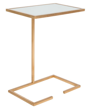 Safavieh Neil Gold Leaf Accent Table – Chic Glass Top Side Table For Modern & Traditional Home Décor Styles FOX2528A
