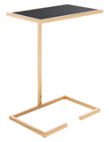 Safavieh Neil Gold Leaf Accent Table Gold/Black Glass FOX2528B