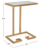 Safavieh Murphy Gold Leaf Accent Table Gold/White Glass FOX2529A