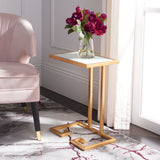 Safavieh Murphy Gold Leaf Accent Table Gold/White Glass FOX2529A