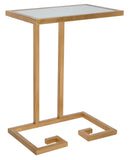 Safavieh Murphy Gold Leaf Accent Table Gold/White Glass FOX2529A