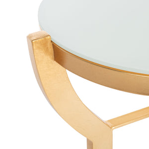 Safavieh Ormond Accent Table - Elegant Gold & White Glass Design, Sculptural Legs, Ideal For Any Room Decor FOX2530A