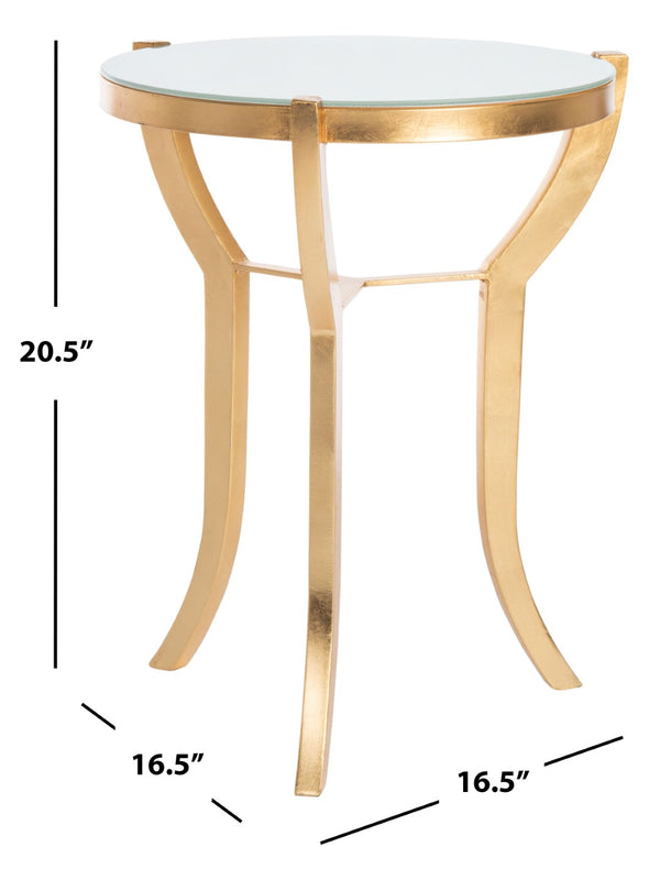 Safavieh Ormond Accent Table - Elegant Gold & White Glass Design, Sculptural Legs, Ideal For Any Room Decor FOX2530A