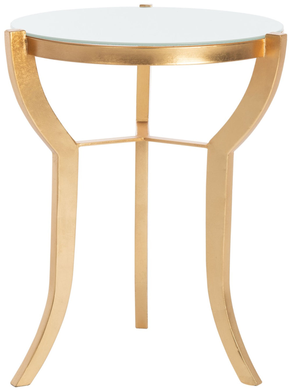 Safavieh Ormond Accent Table - Elegant Gold & White Glass Design, Sculptural Legs, Ideal For Any Room Decor FOX2530A