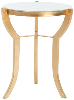 Safavieh Ormond Accent Table - Elegant Gold & White Glass Design, Sculptural Legs, Ideal For Any Room Decor FOX2530A