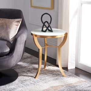 Safavieh Ormond Accent Table - Elegant Gold & White Glass Design, Sculptural Legs, Ideal For Any Room Decor FOX2530A