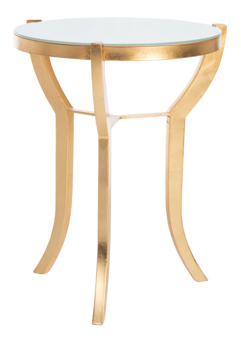 Safavieh Ormond Accent Table - Elegant Gold & White Glass Design, Sculptural Legs, Ideal For Any Room Decor FOX2530A
