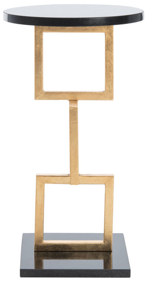 Safavieh Cassidy Gold Leaf Accent Table - Modern Sculptural Design With Black Marble Top For Stylish Spaces FOX2531A
