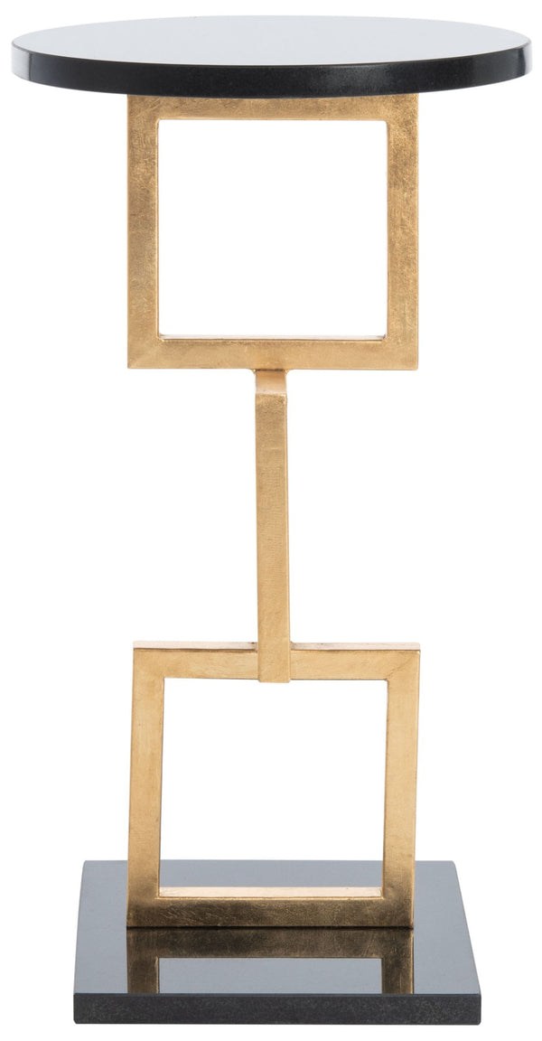 Safavieh Cassidy Gold Leaf Accent Table - Modern Sculptural Design With Black Marble Top For Stylish Spaces FOX2531A