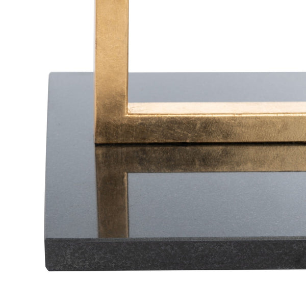 Safavieh Cassidy Gold Leaf Accent Table - Modern Sculptural Design With Black Marble Top For Stylish Spaces FOX2531A
