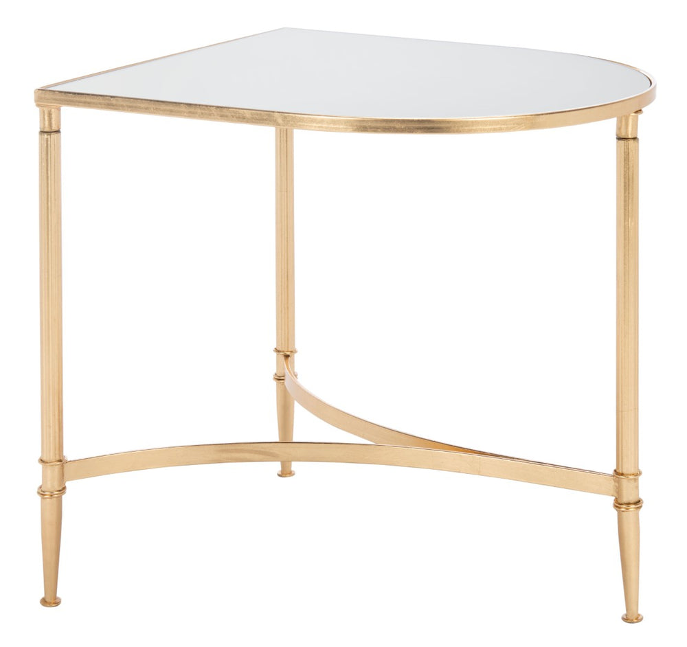 Safavieh Nevin Elegant Gold Accent Table With Mirrored Top - Chic Side Table For Modern & Vintage Decor FOX2532A