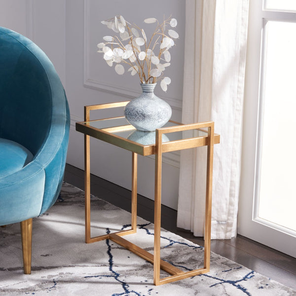Safavieh Noland Accent Table With Mirrored Top & Gold Finish – Chic, Versatile Design For Any Space FOX2534A