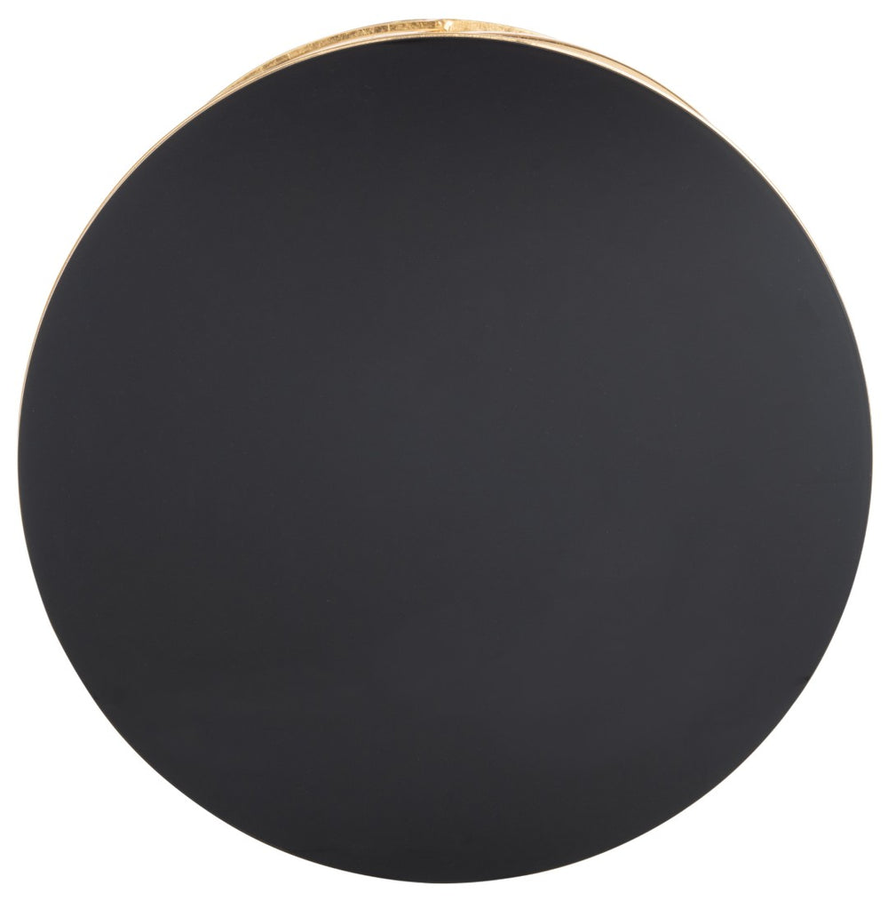 Safavieh Cagney Glass Top Round Accent Table - Modern Black & Gold Design For Stylish Living Spaces & Decor FOX2535B