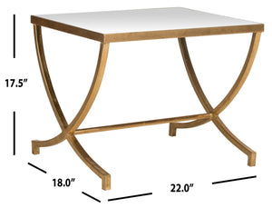 Safavieh Maureen Accent Table With Mirrored Top & Gold Leaf Legs – Elegant Vintage Glamour For Any Space FOX2537A