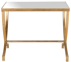 Safavieh Maureen Accent Table With Mirrored Top & Gold Leaf Legs – Elegant Vintage Glamour For Any Space FOX2537A