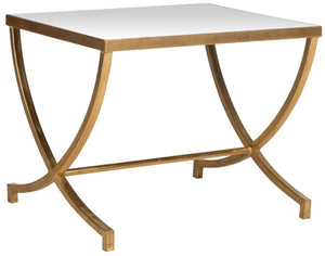 Safavieh Maureen Accent Table With Mirrored Top & Gold Leaf Legs – Elegant Vintage Glamour For Any Space FOX2537A