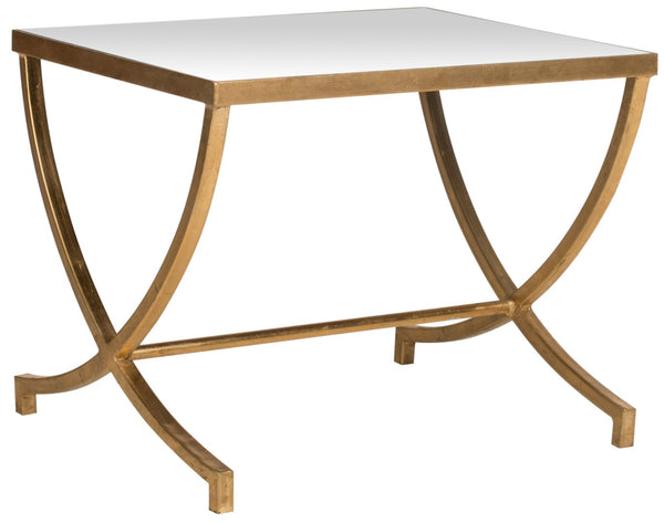 Safavieh Maureen Accent Table With Mirrored Top & Gold Leaf Legs – Elegant Vintage Glamour For Any Space FOX2537A