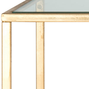Safavieh Inga Console Table - Elegant Gold Leaf Frame & Glass Top For Timeless Sophistication In Any Space FOX2542A