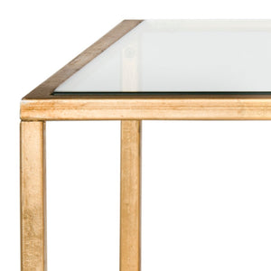 Safavieh Inga Coffee Table - Striking Architectural Design With Sculptural Details For Modern Elegance Gold/Glass FOX2543A