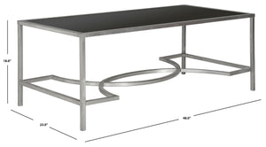 Safavieh Inga Coffee Table - Striking Architectural Design With Sculptural Details For Modern Elegance Silver/Black FOX2543B