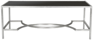 Safavieh Inga Coffee Table - Striking Architectural Design With Sculptural Details For Modern Elegance Silver/Black FOX2543B