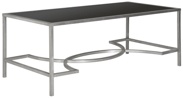 Safavieh Inga Coffee Table - Striking Architectural Design With Sculptural Details For Modern Elegance Silver/Black FOX2543B